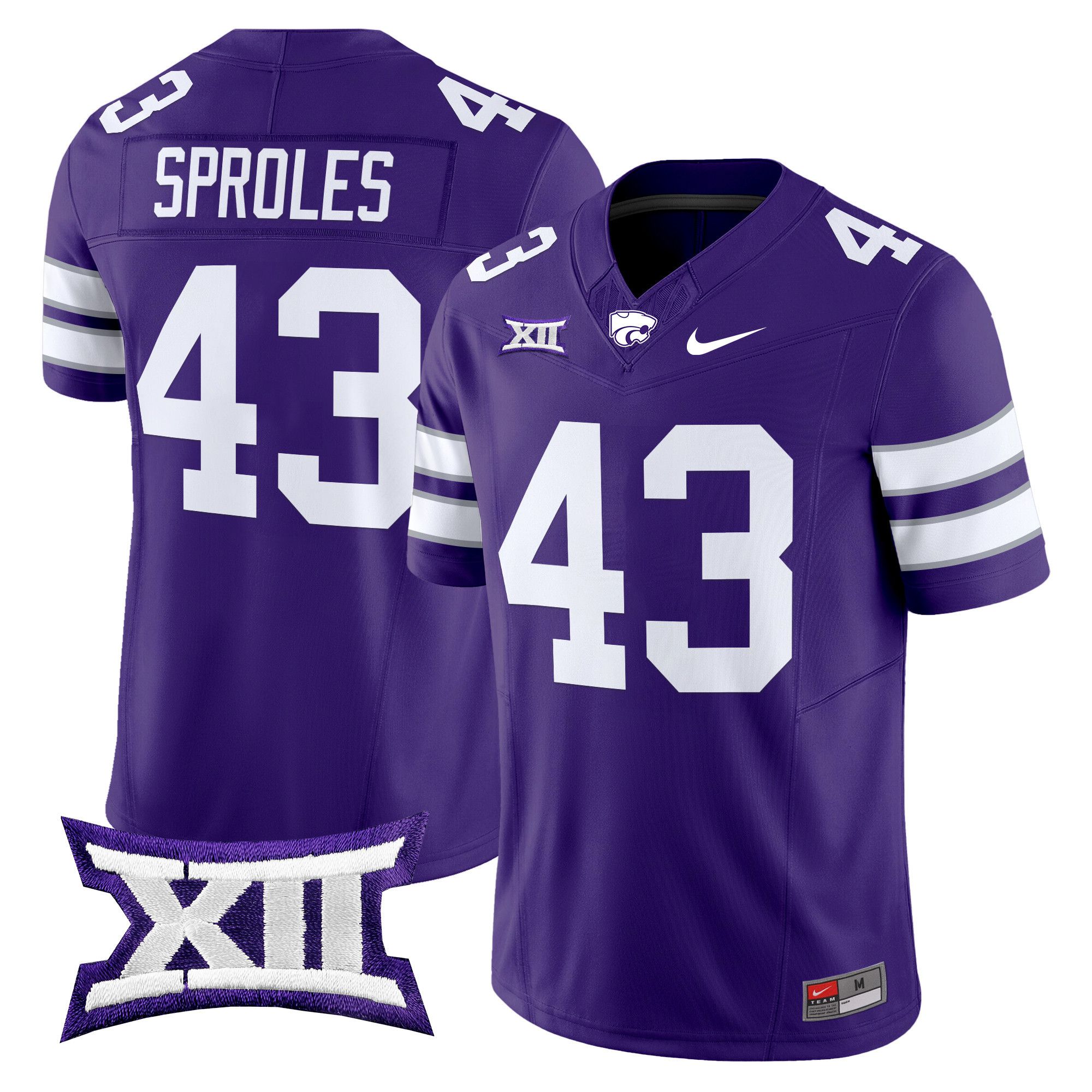 Men Kansas State Wildcats #43 Sproles Purple Nike 2024 Vapor Limited NCAA Jersey style 1->ncaa teams->NCAA Jersey